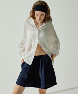 VIKINI VENDER Брюки Della Linen с эластичным поясом - Темно-синие