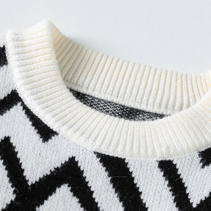 Свободный вязаный свитер, мужской осенне-зимний новый стильный теплый свитер с круглым вырезом, тканый свитер, мужская модная рубашка Explosion