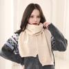 Classic Solid Color Long Label Knitted Yarn Scarf For Women'S Autumn And Winter Korean Style Versatile Warm And Thick Student Scarf For Couples