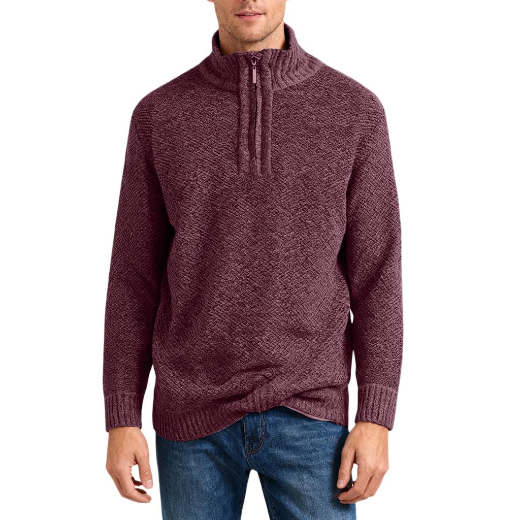 Men's  Fashion  Knitting  Pullover  Long Sleeves  Loose  Flip Collar  Sweater