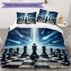 Chess Pattern Bedding uilt Set uilt Cover Pillowcase Home Decoration Birthday Gift (1 * duvet cover + 2 * pillowcase without core)