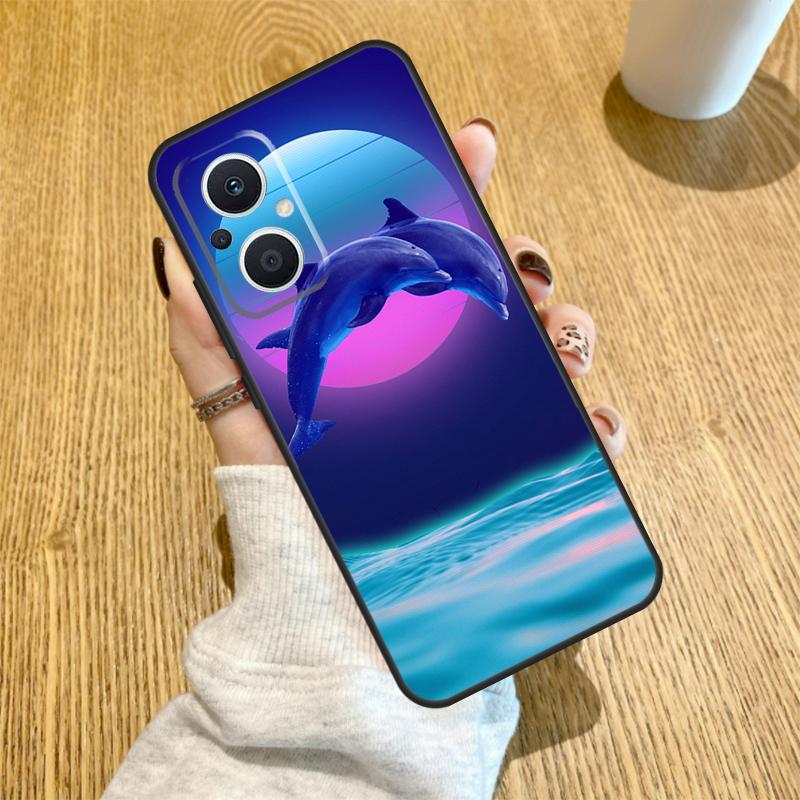 Чехол с дельфином для OPPO Reno 14 F 10 11 12 13 Pro 13F 12F 11F 7 8 Lite Чехол для OPPO Find X6 X5 X8 X9 Pro