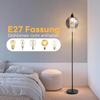 Lampadaire - NETTLIFE - Moderne gris fumé - E27 - Métal - Interrupteur à pied