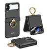 Luxury Magnetic Hinged With Ring Holder Cover For Samsuang Galaxy Z Flip 3 5G Phone Case Built-in Screen Protector Coque Fundas