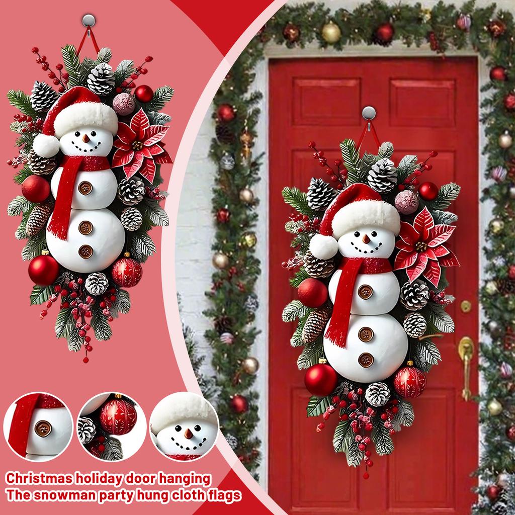 Рождественская дверь Снеговик Вечеринка Празднование Подвесной баннер Подвеска на дверь