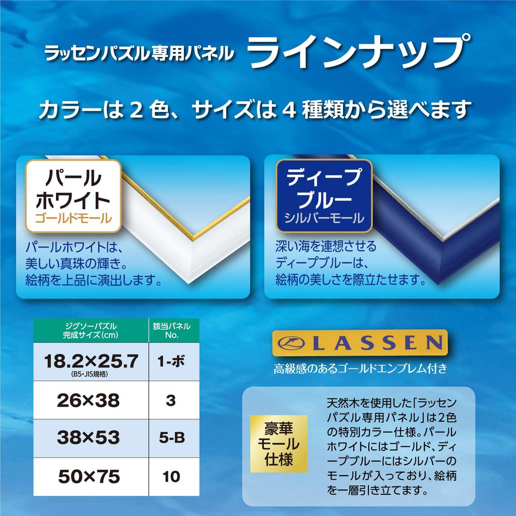 Epoch Wooden Puzzle Frame for Lassen Puzzles, Deep Blue (26x38cm) (Panel No. 3)