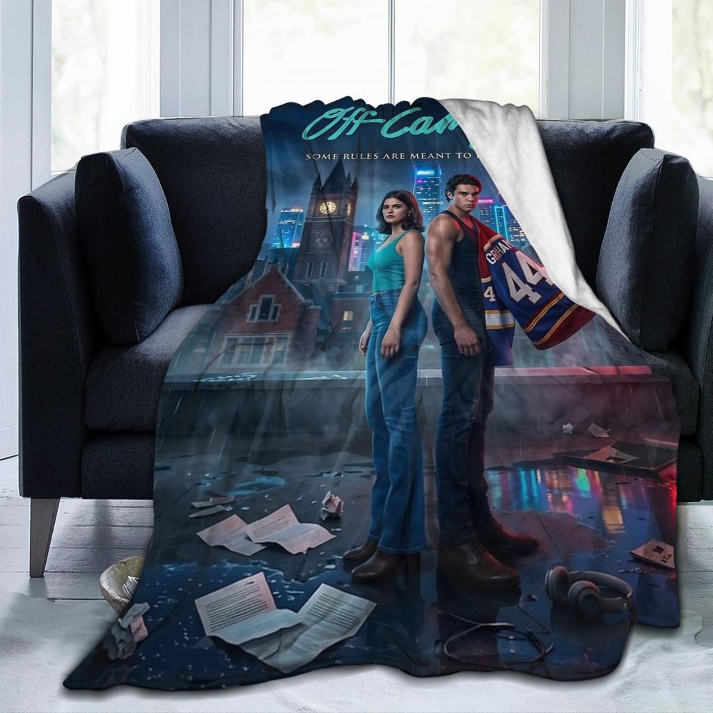 off campus Hannah and Garrett Hockey Blankets Flannel Spring Autumn Multifunction Soft Throw Blankets for Bed Couch Bedspread
