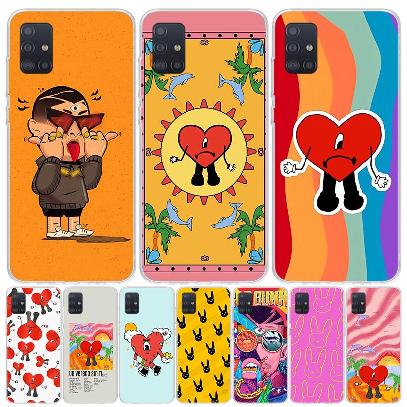 Bad Bunny Heart Case Phone Cover for Samsung Galaxy A52 A51 A50 A42 A32 A22 A12 A02S A72 A71 A70 A41 A31 A21S A40 A30S A20E A10S