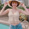 Multi-Color Halter Tie Padded Bikini Top Swimsuit with Camisole Style for Beachwear