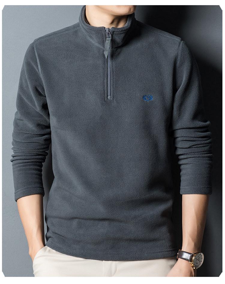 Men's Autumn/Winter Woodpecker Polartec Half-High Collar Zipper Fleece Hoodie