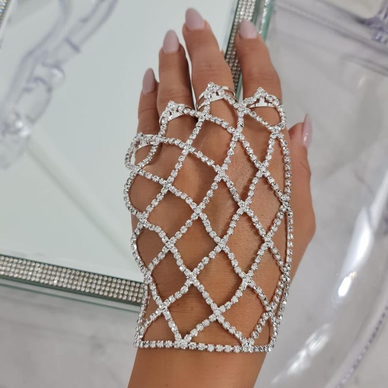 Stonefans Boho блестящий браслет со стразами на палец для женщин свадебные украшения на руку цепочка браслет аксессуары подарок