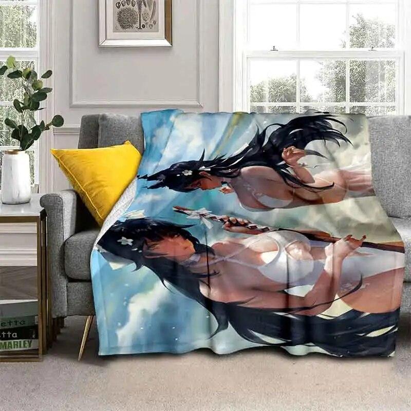 Hot Anime Sexy Girl Soft Plush Sofa Bed Throwing Cartoon Picnic Blankets Modern Flannel Blanket Gedruckt Bettdecke Geschenk Gift