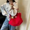 2025 Autumn Solid Color Casual Women's Shoulder Bag Women's Korean Version Large-capacity Student Portable Class Commuter Tote Bag