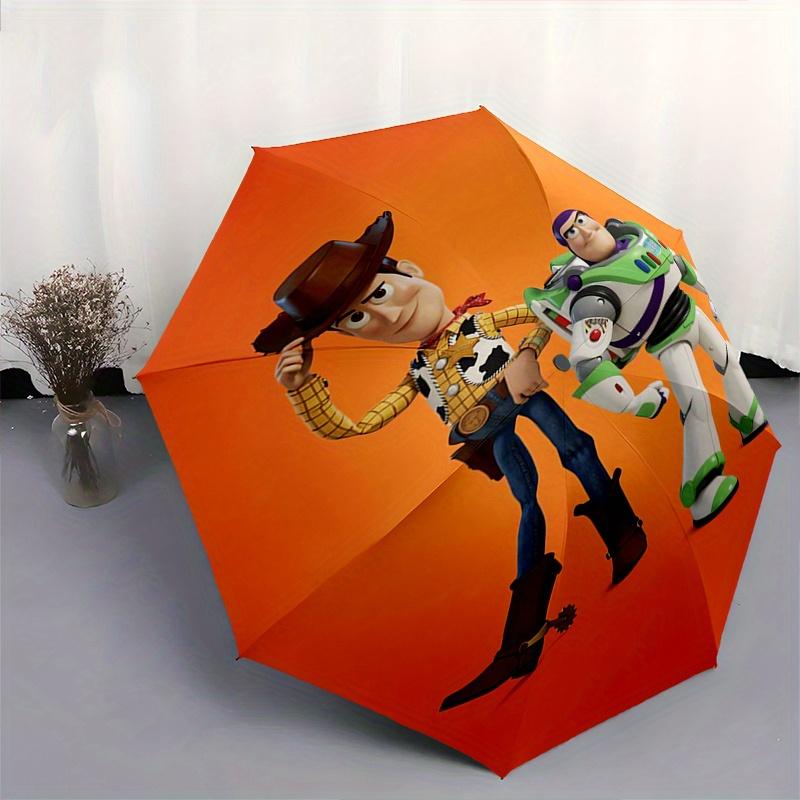 Toy Story,Woody Automatic Folding Umbrella - Simple 8-Rib Design, Bright Cartoon Pattern, Durable Iron Frame, Suitable For Travel, Outdoor,
