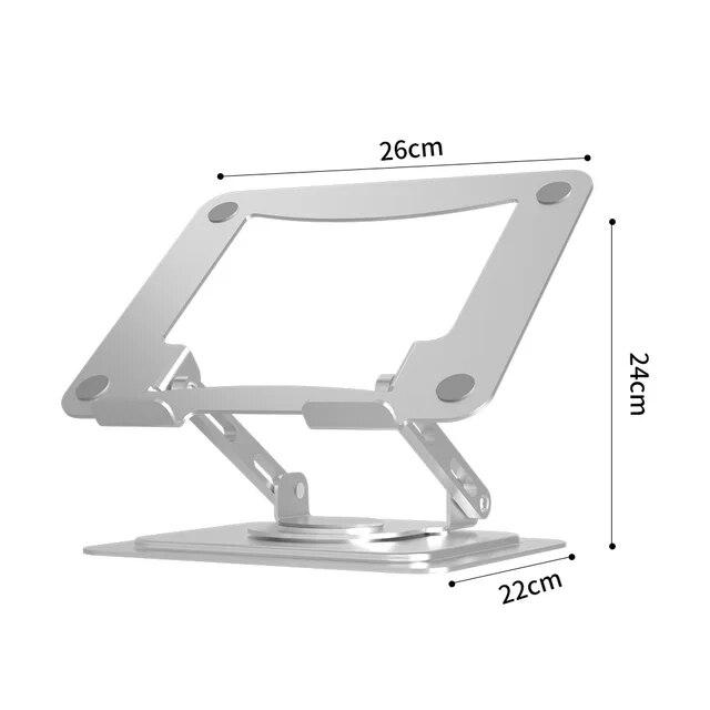 Вращающаяся на 360° подставка для ноутбука, регулируемая подставка для ноутбука из алюминиевого сплава, складной кронштейн для ноутбука 13-17 дюймов