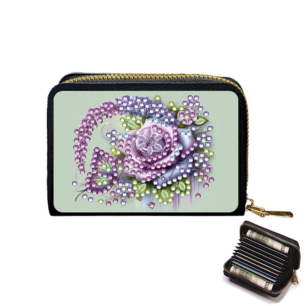 5D Diamond Painting Art Portable Card Bag Diamond Painting Fashion Card Holder Coin Purse Gift for Friends