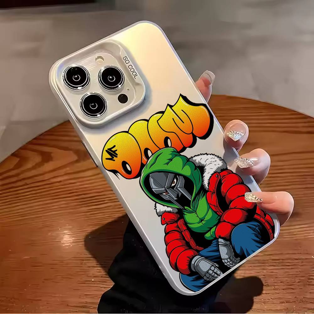 rapper M-MF DOOM Phone Case For iPhone 17,16,15,14,13,12,11,Pro Max,Plus Candy Silver Cover