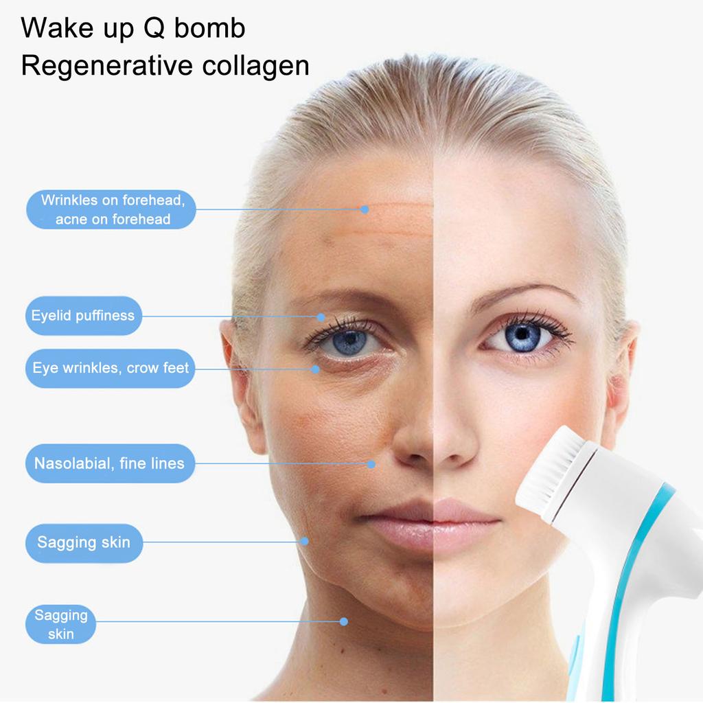 Электрический очиститель для лица, перезаряжаемый, силиконовый, массажный, очищающий, с головками