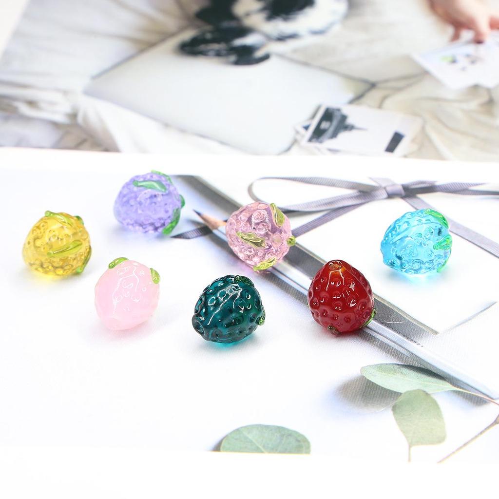 Клубничные глазированные бусины для изготовления украшений своими руками: Браслет, Подвеска, Серьги, Ожерелье, Аксессуары для заколок.