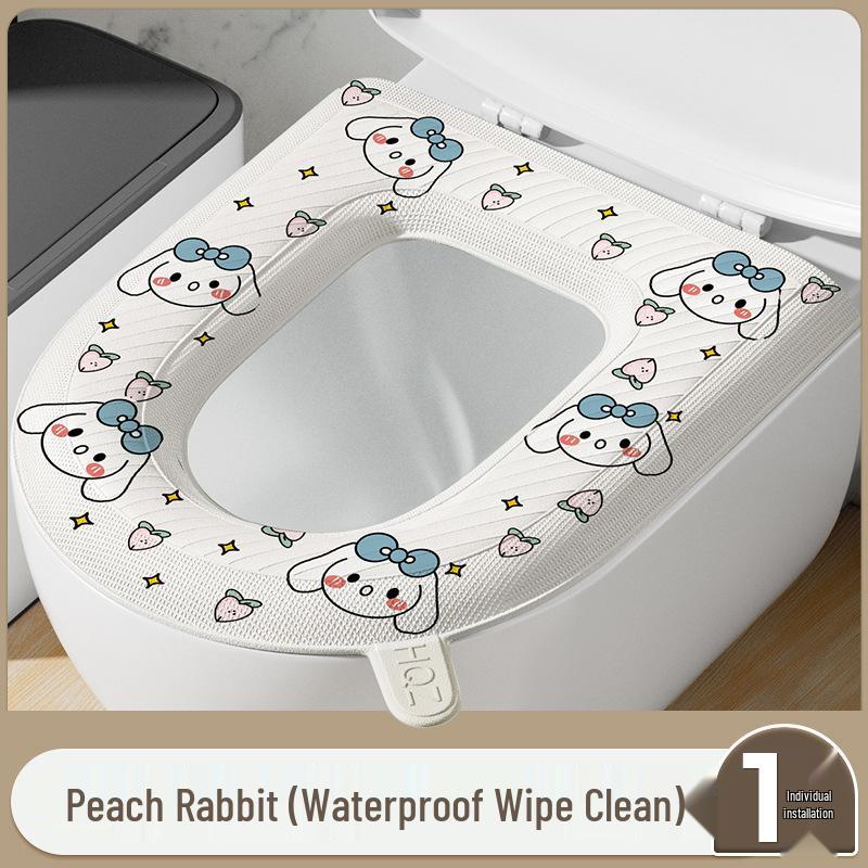 Водонепроницаемая подушка для сиденья унитаза на все сезоны с крышкой и чехлом с утолщенным узором