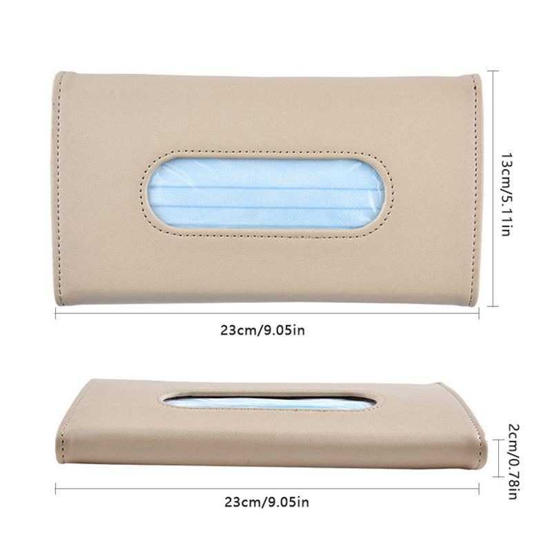 Car Visor Tissue Holder PU Leather Hanging Paper Towel Clip Napkin Holder Backseat Tissue Case Auto Interior Accessories