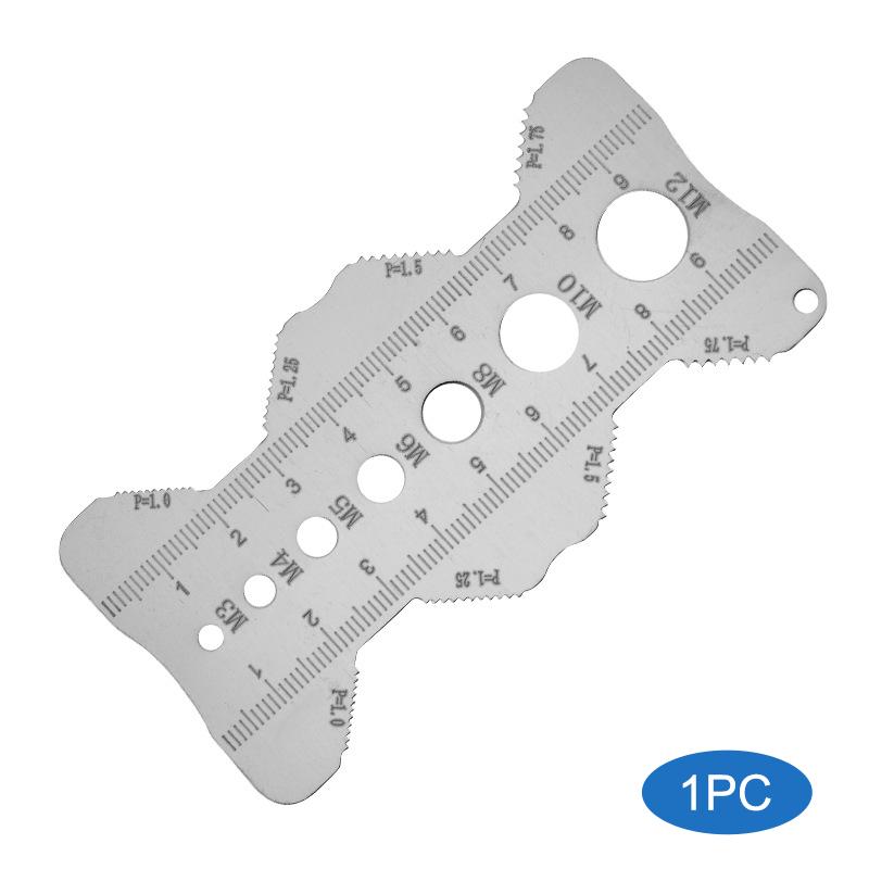 1/2 Pcs Stainless Steel Thread Checker Screw Measurement Ruler Metric Caliper Gauge Tool For Measuring Screw Pitch Bit Bolt Nut&
