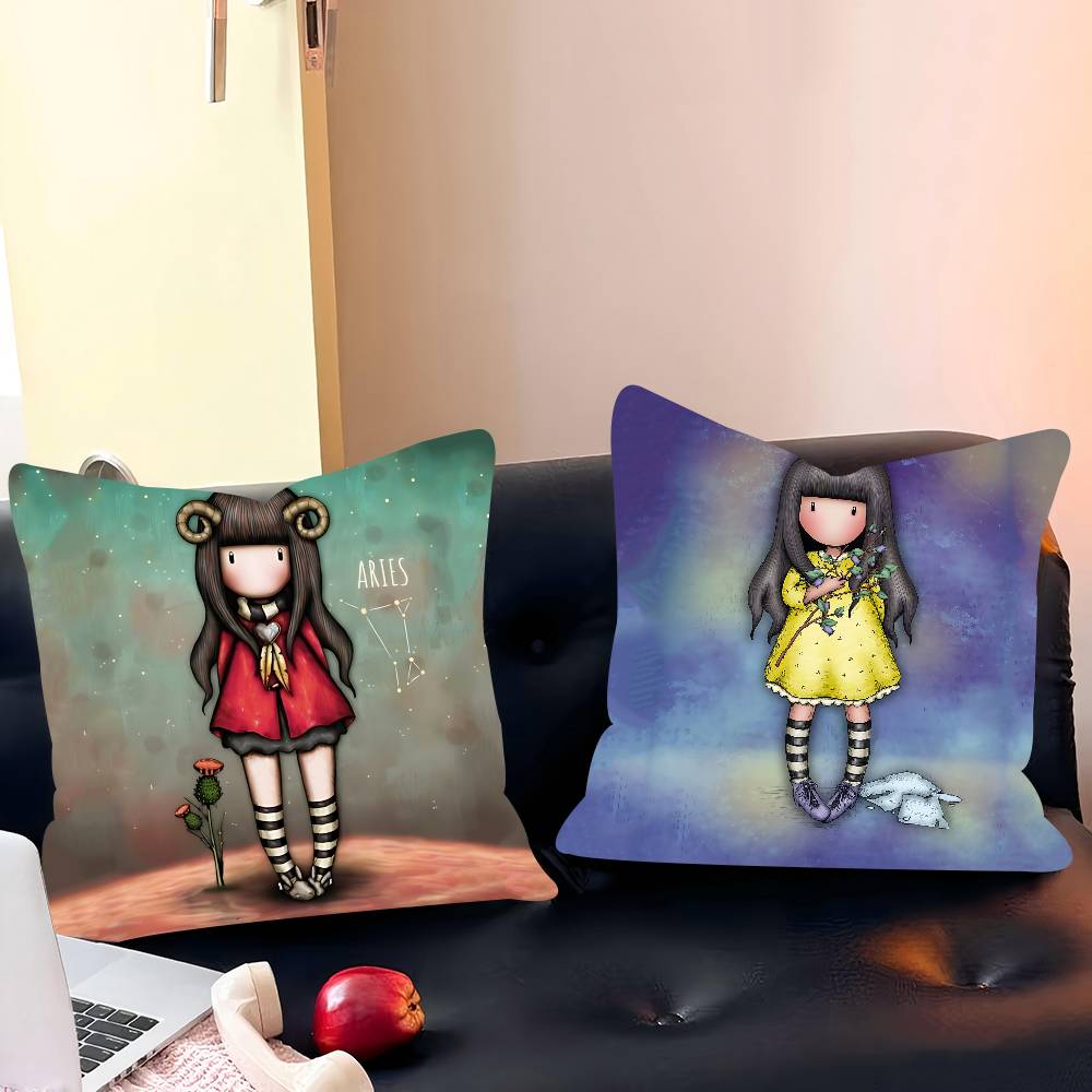 S-Santoro-Gorjuss Милая мультяшная наволочка Съемная моющаяся наволочка – Всесезонный мягкий лен