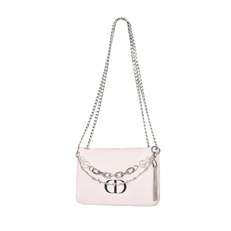 DIOR DIY Style Cosmetic Bag Velvet Hat Gilded Niche Cute Versatile Atmosphere Trendy Girly Sweet Fashion Simple Chain Portable Canvas Crossbody