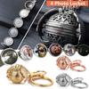 4 Slots Photo Frame Keychain Memory Floating Locket Pendant Keyring Plated Angel Wings Album Box WGYNIL1505a