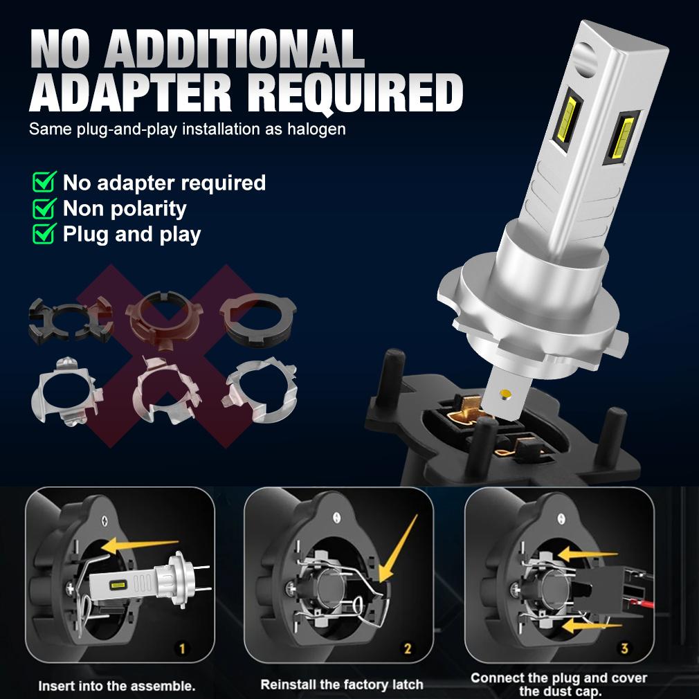 2 шт. 3-сторонние 20000LM H7 светодиодные автомобильные противотуманные фары Canbus мотоциклетные светодиодные фары для беспроводных CSP авто мини H7 мото фары авто противотуманные фары 6000K