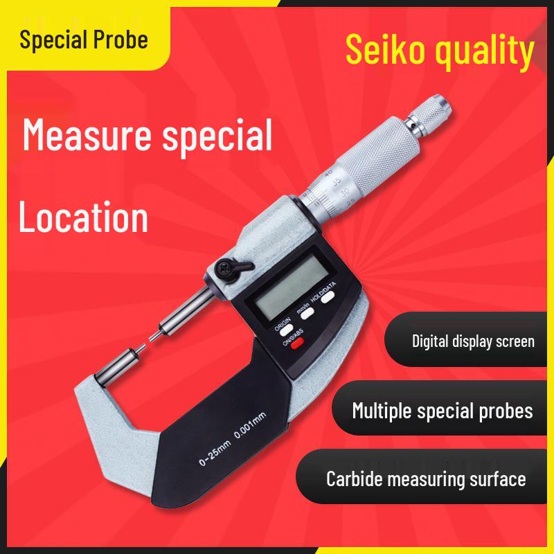 Single & Double Pointed Round Head Spline Probe Digital Caliper with 0-25mm Crimp Height Gauge