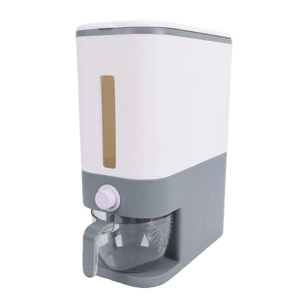Rice Container 12kg Automatic Rice Dispenser One Button Portion Control Airtight Storage PP Kitchen Container for
