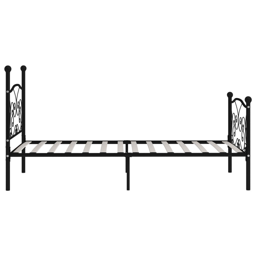 Bed Frame with Slatted Base Black Metal 90*200 cm