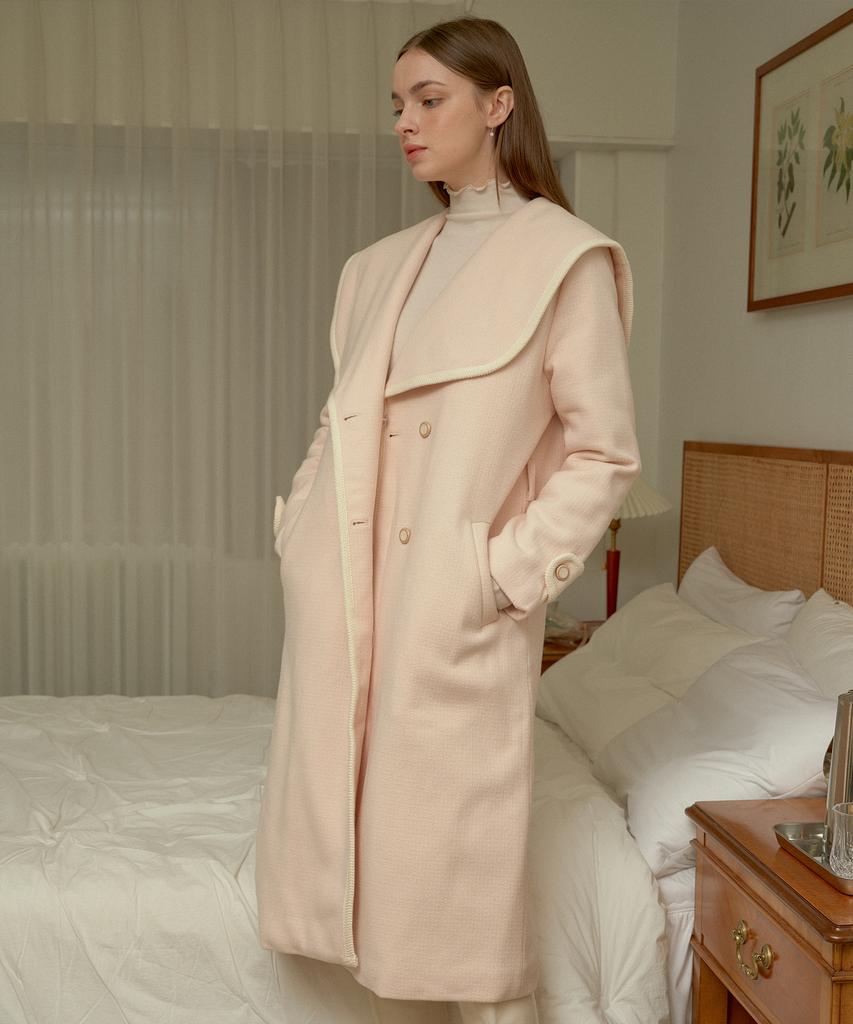Bibyseob Wool Sailor Long Coat Ivory [T34]