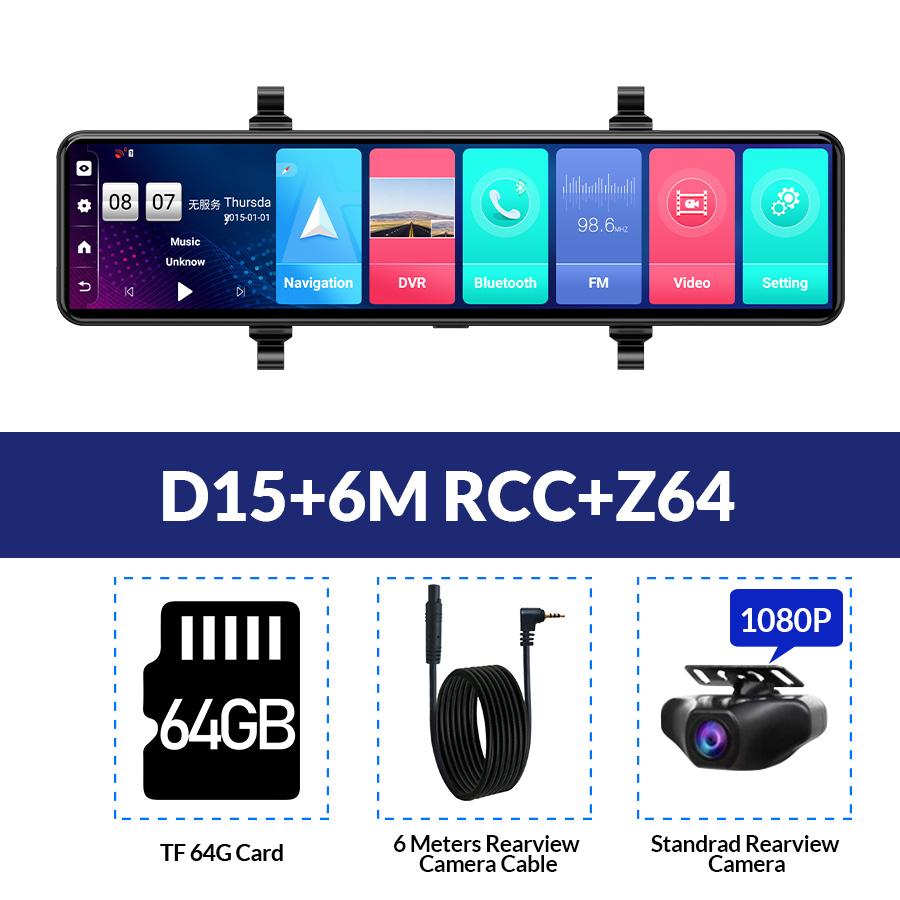 E-ACE 12-дюймовый автомобильный видеорегистратор с зеркалом заднего вида, 4G, Android 8.1, видеорегистратор, GPS-навигация, ADAS FHD 1080P, автовидео