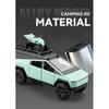 1/24 Tesla Cybertruck Кемпинговый автофургон из литого сплава Игрушечная модель автомобиля Звук и свет Детские игрушки Коллекционные предметы Подарок на день рождения