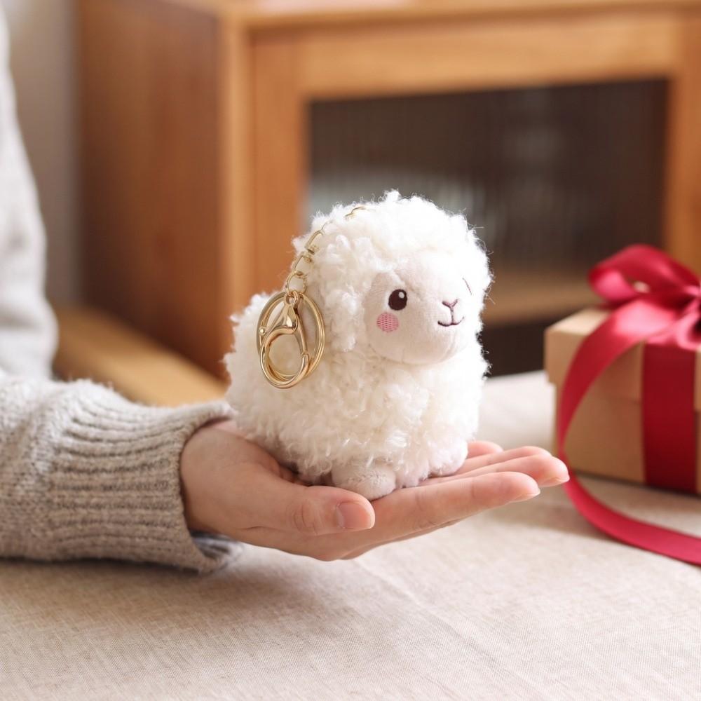 Cartoon Mini Sheep Plush Keychain Sheep Soft Lamb Doll Ornament Chinese New Year