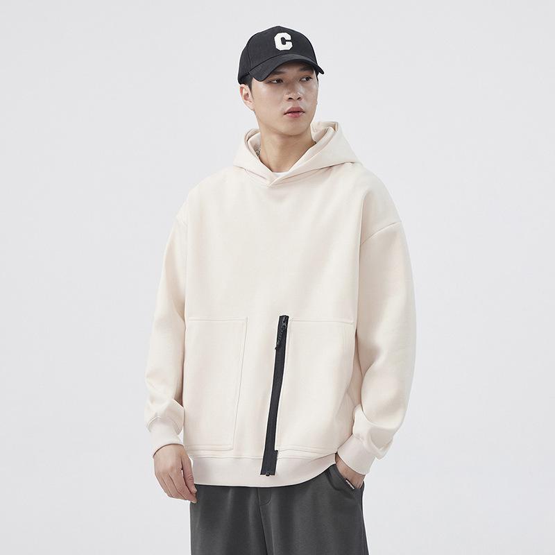 Осенняя толстовка с капюшоном мужская новая весенне-осенняя однотонная толстовка мальчиковая верхняя одежда американский хай-стрит свободная тонкая куртка