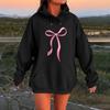 Ladies Spring Bow Printed Pullover Hooded Sweatshirt Fleece Long Sleeve Sweatshirt