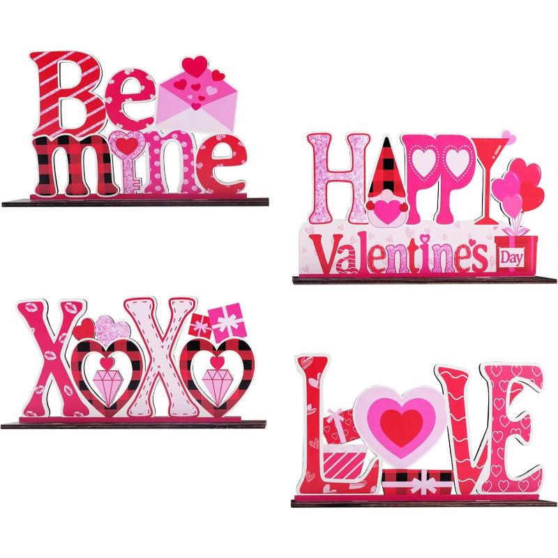 Valentine's Day Decorations, Romantic Centerpiece Signs, Love Wooden Table Sign, Valentine's Day Decorations For Home Decor