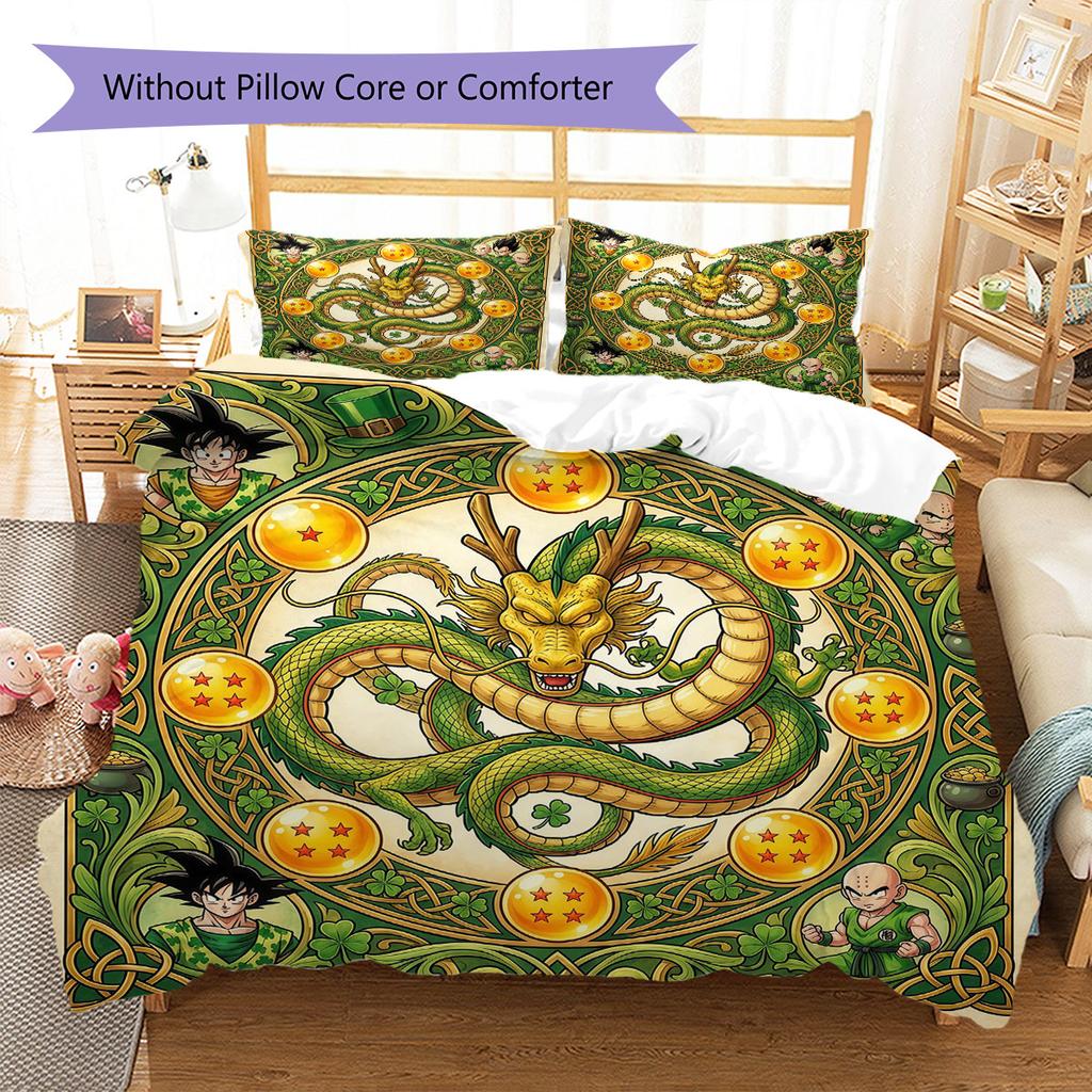 MandalaDragonball Pattern Bedding Quilt Set Quilt Cover Pillowcase Home Decoration Birthday Gift (1 * duvet cover + 2 * pillowcase, without core)