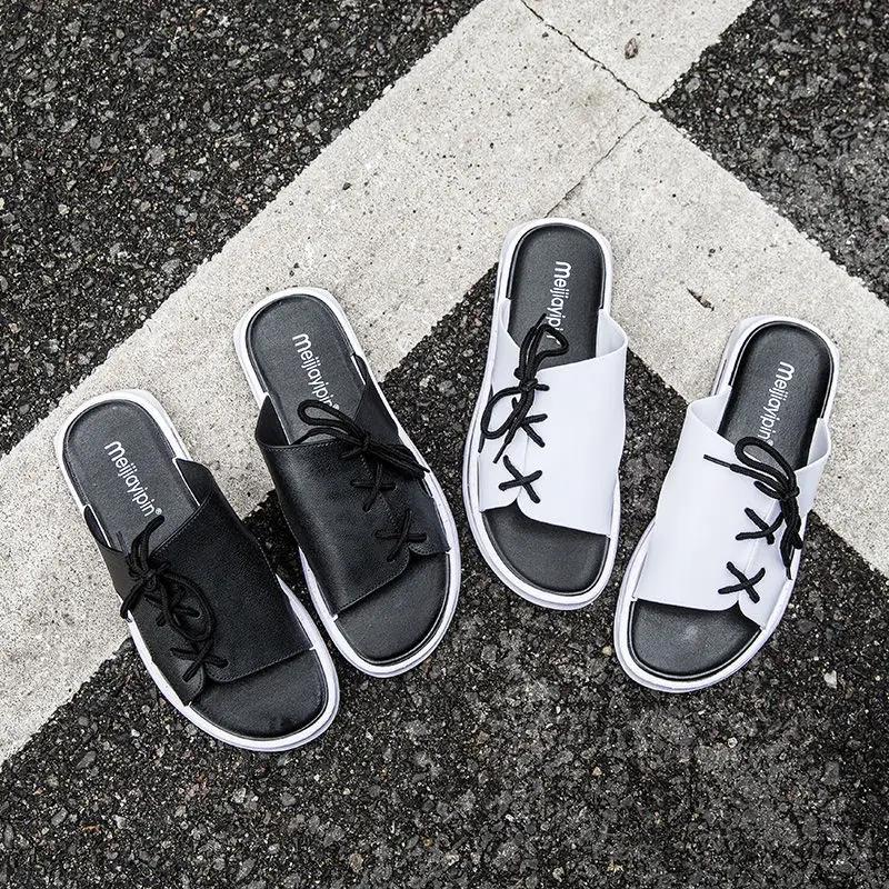 Fashion Platform Slides Men's Shoe Outdoor Male Slipper Clappers 2025 Summer Sale Original Elegant Comfortable Low Price Fun Trend Adult