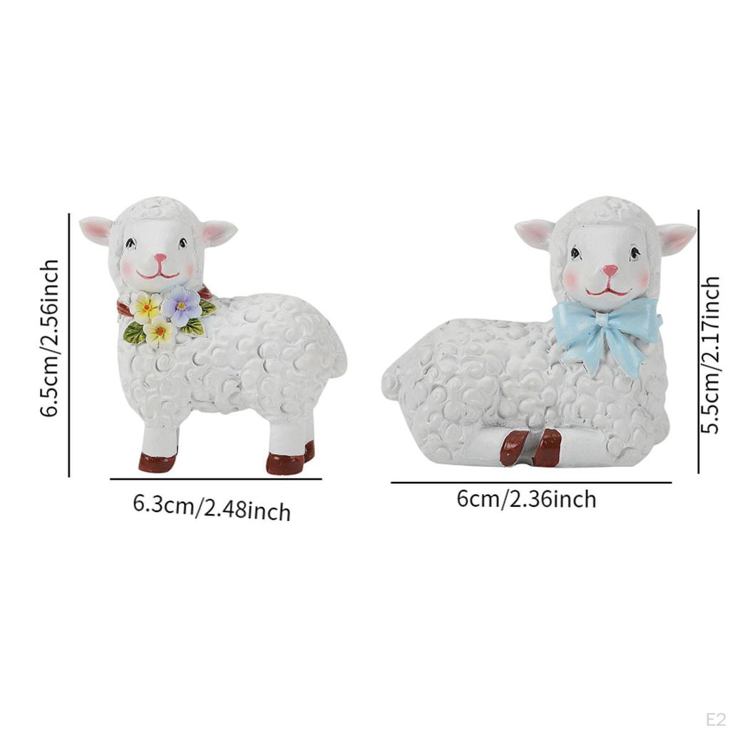 Садовые аксессуары Статуя овцы Белый DIY Ландшафтный орнамент Фигурки животных для улицы