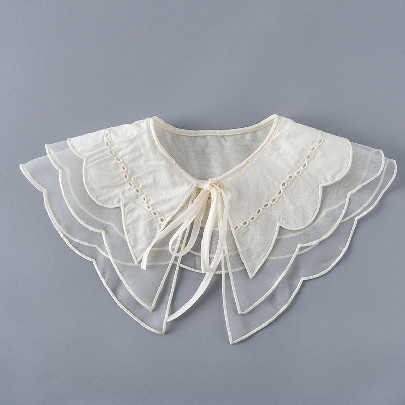 Fashion Scarf Fake Collar Shirt Women Detachable Collar Lace Neckline Women False Collar Tie White Faux Col Clothes Accessories