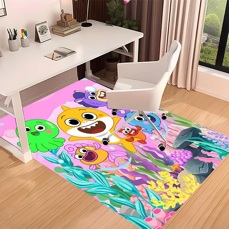 Baby Shark Printed Absorbent Washable Carpet, Non-Slip Bathroom Mats, Kitchen Rugs, Yoga Mat,Living Room Entrance, Camping Picnic Rugs