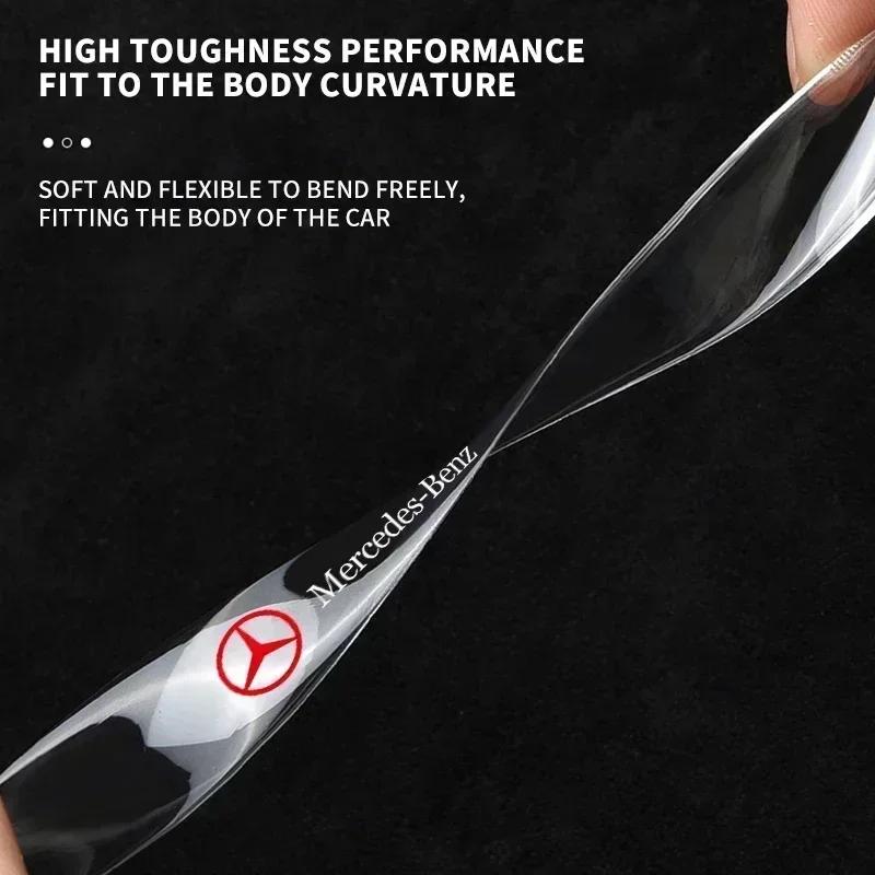 CDR4 4pcs Car Door Handle Protection Exterior Door Bowl Stickers Styling Accessories For Mercedes Benz Amg W203 W204 W205 W206