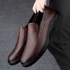 Genuine Leather Mens Loafers High Quality Men Casual Shoes Male Comfortable Soft Sole Business Footwear Brown Classic Mens Shoes