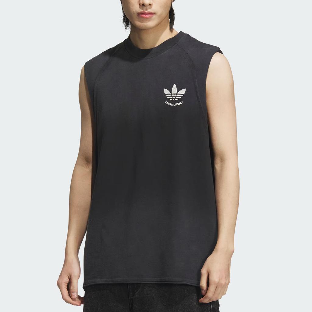adidas Originals Ретро Ss25 С логотипом с эффектом стирки Свободный крой Круглый вырез Без рукавов Жилет Унисекс Топы KC0291