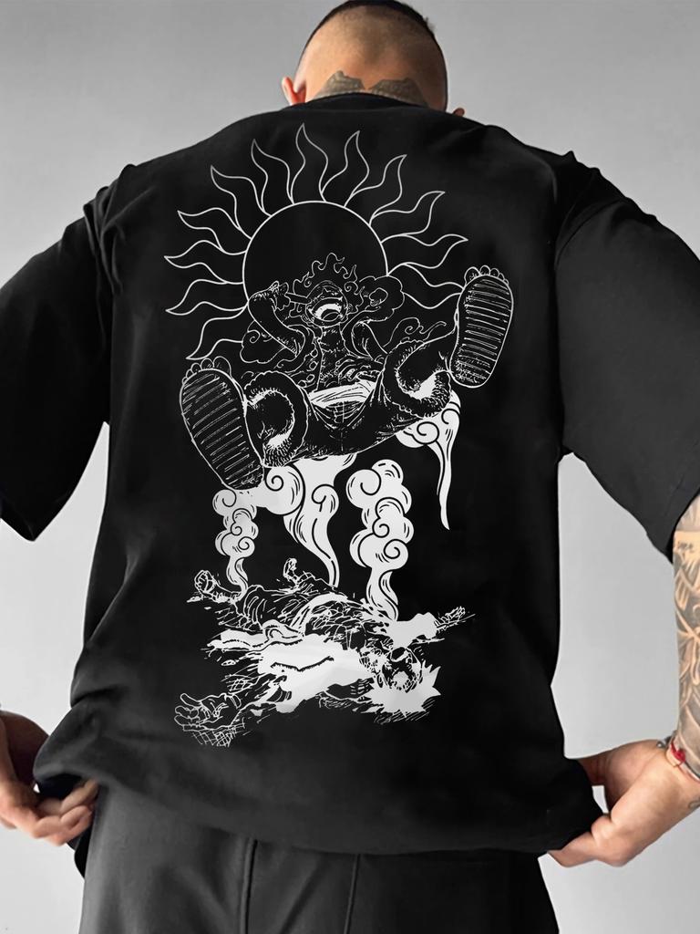 ONE PIECE Animation Derivatives Luffy Printed Short Sleeve T-Shirt Men's and Women's 2025 Summer Fashion Casual Cotton Clothes