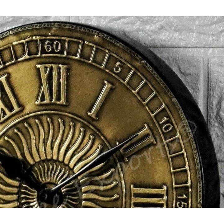 Винтажные аналоговые настенные часы из дерева и латуни ручной работы (8 дюймов 20 см) Чистая латунь с античной отделкой